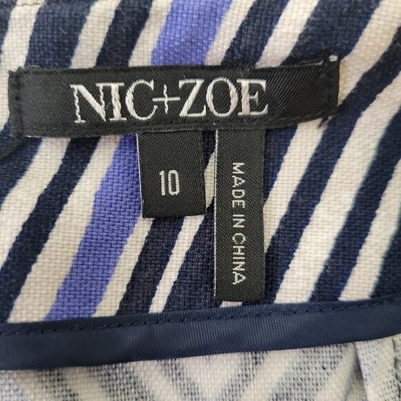 Nic + Zoe Women's Skirt Size 10 Boho Mosaic Print Zipper Cotton Spandex Travel - Picture 4 of 8